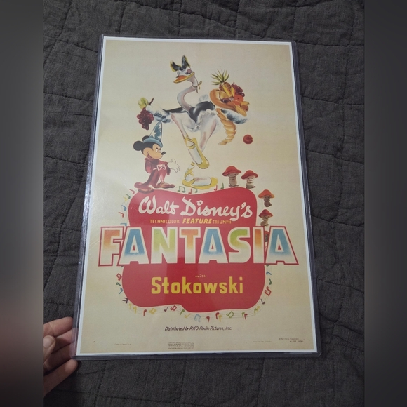 Disney Other - Disney Fantasia Mini Replica Movie Poster With Protective Sleeve